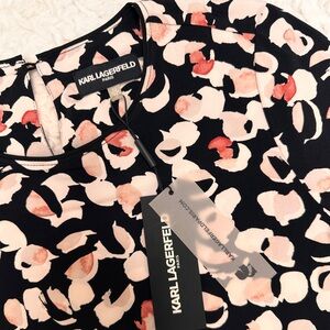 Karl Lagerfeld Floral Black and Pink Blouse